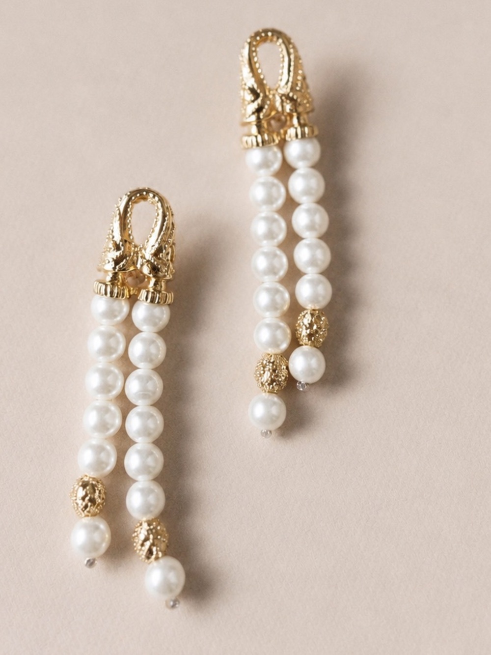 Gold & Pearl Drop Earrings - Women Jewelry